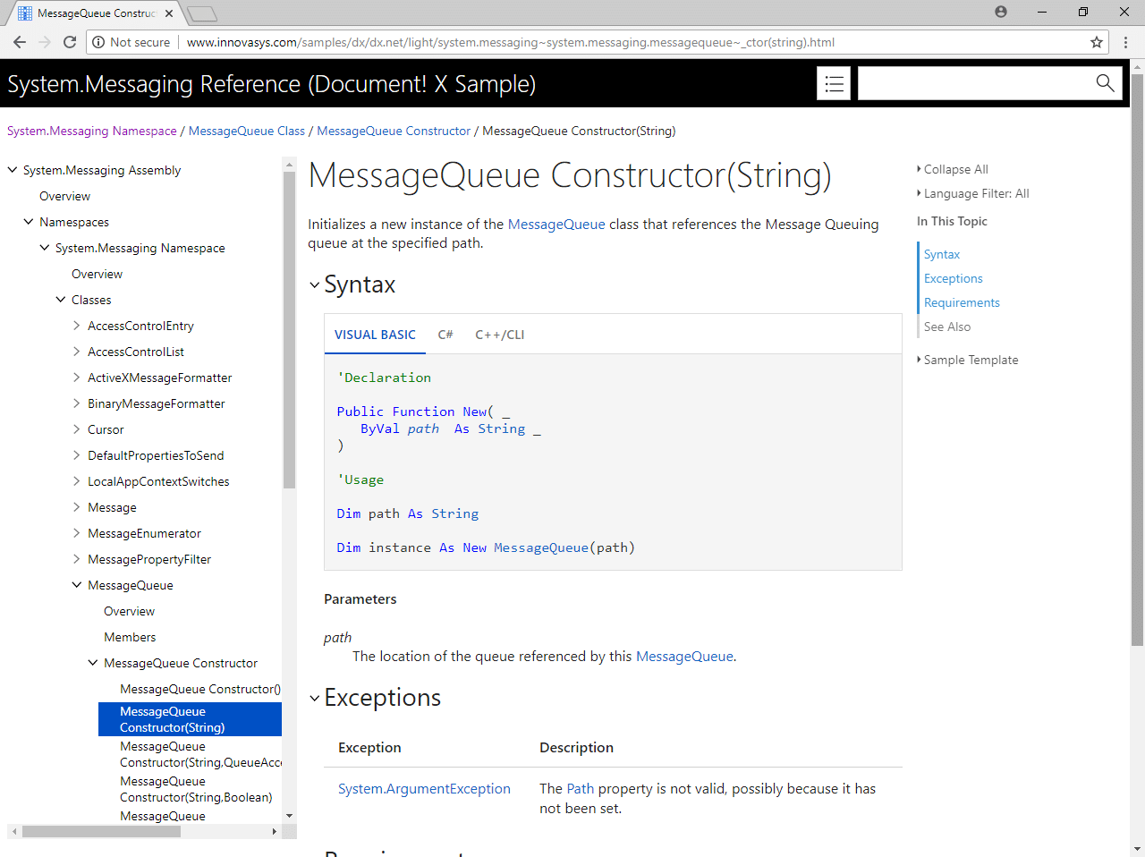 .net constructor page