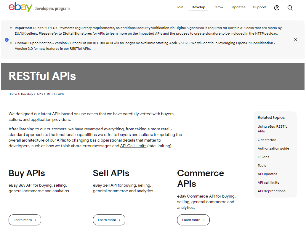 eBay API Documentation 
