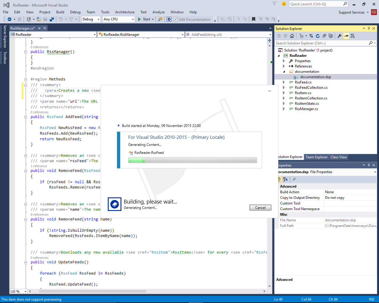 Build from Visual Studio
